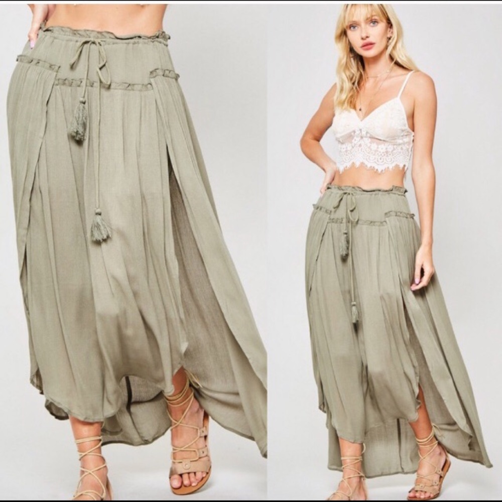 Boho Chic gauze maxi skirt